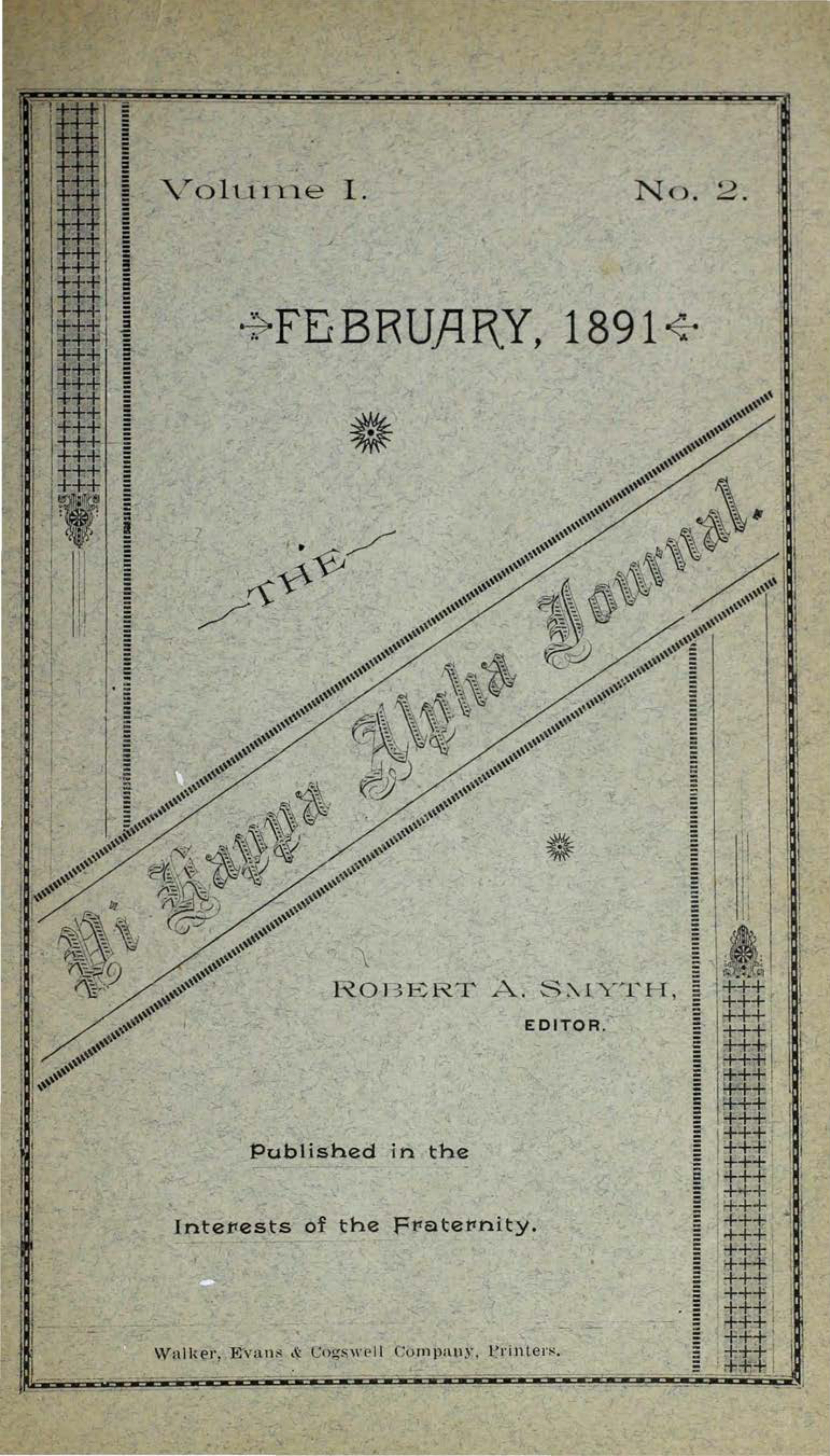 Journal of Pi Kappa Alpha, Vol. 1, No. 2, February 1891